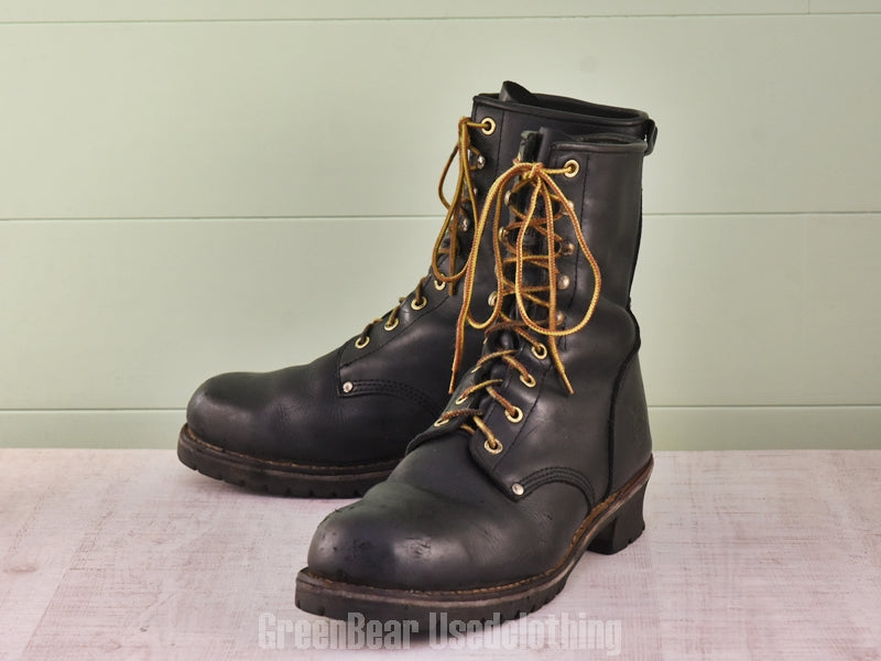 F189 メンズ Georgia Boots ワークブーツ スチールトゥ 黒 12W 30cm