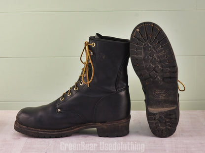 F189 メンズ Georgia Boots ワークブーツ スチールトゥ 黒 12W 30cm