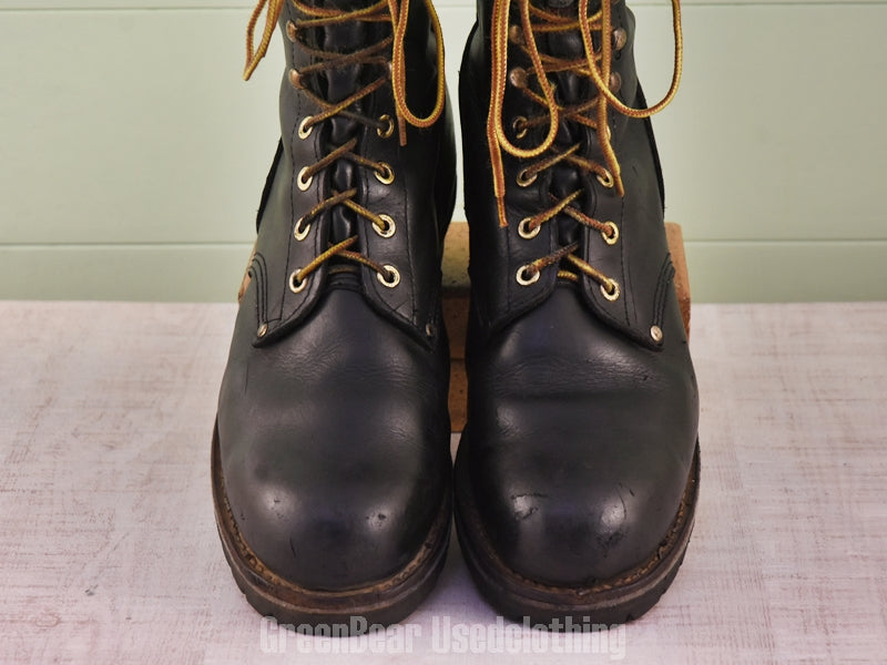F189 メンズ Georgia Boots ワークブーツ スチールトゥ 黒 12W 30cm