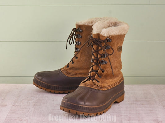 F190 USA製 SOREL ビンテージ スノーブーツ 茶 メンズ 9 27cm