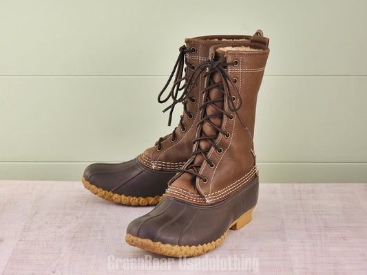 F199 USA製 L.L.Bean ビーンブーツ インナーボア 茶 レディース 24cmくらい