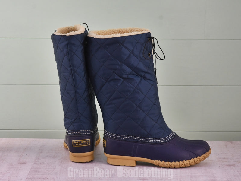 E393 USA製 L.L.Bean ビーンブーツ ナイロン 紺 メンズ 10M 28cm