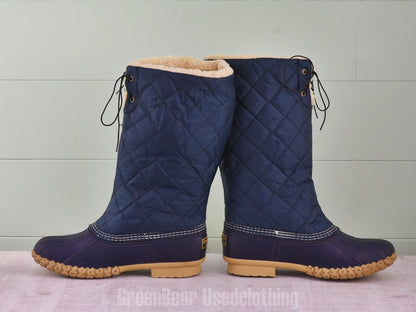 E393 USA製 L.L.Bean ビーンブーツ ナイロン 紺 メンズ 10M 28cm