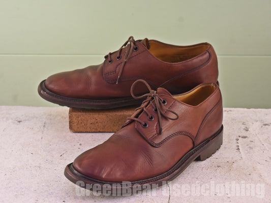 イギリス製 Loake ビンテージ ビジネスシューズ プレーントゥ 茶 メンズ 8 26cm B175