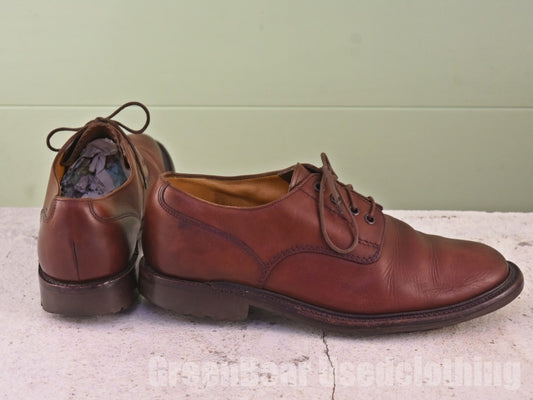 イギリス製 Loake ビンテージ ビジネスシューズ プレーントゥ 茶 メンズ 8 26cm B175