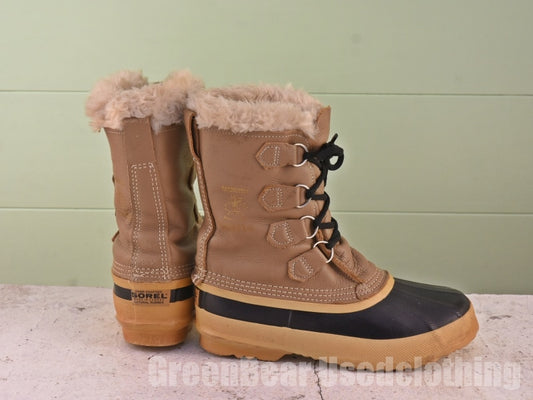 カナダ製 SOREL ビンテージ スノーブーツ 茶 レディース 6W 23cm B187