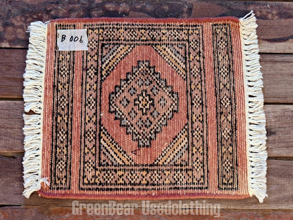 RAGB006 ヴィンテージ ミニラグ トライバルラグ 絨毯 31cm×29.5cm
