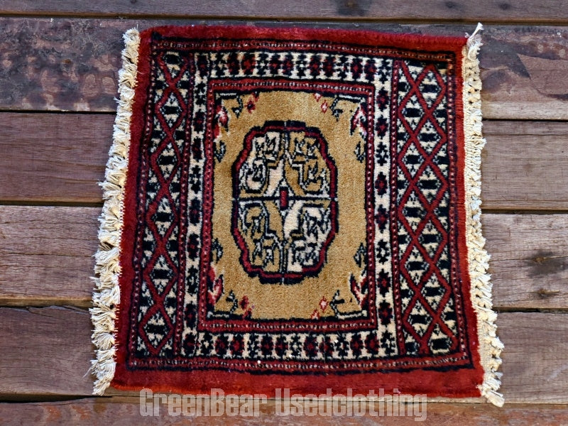 RAGB035 ヴィンテージ ミニラグ トライバルラグ 絨毯 33cm×29cm