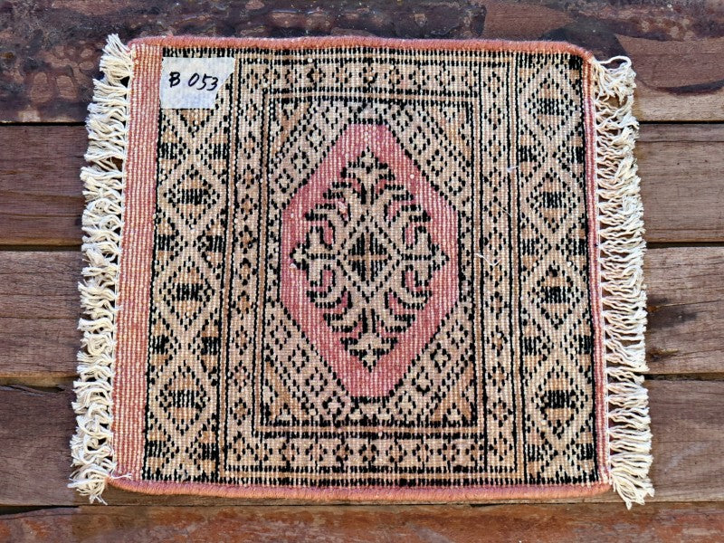 RAGB053 ヴィンテージ ミニラグ トライバルラグ 絨毯 30.5cm×30.5cm