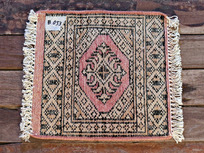 RAGB053 ヴィンテージ ミニラグ トライバルラグ 絨毯 30.5cm×30.5cm
