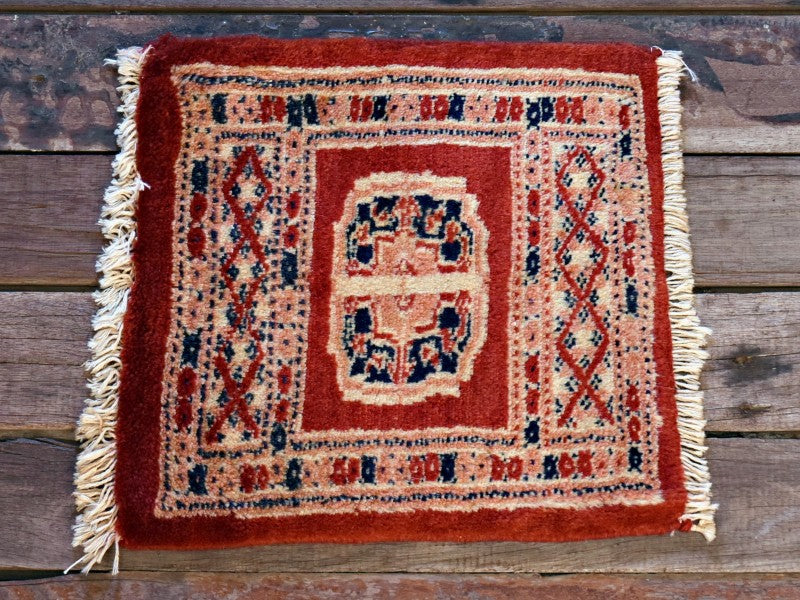 RAGB068 ヴィンテージ ミニラグ トライバルラグ 絨毯 31cm×31cm