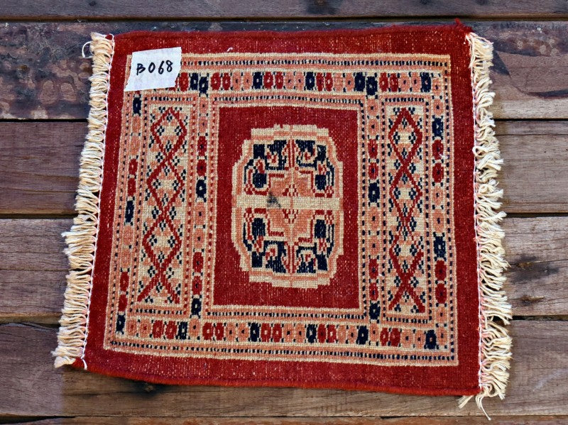 RAGB068 ヴィンテージ ミニラグ トライバルラグ 絨毯 31cm×31cm