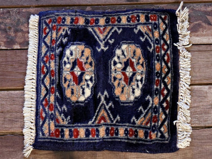 RAGB082 ヴィンテージ ミニラグ トライバルラグ 絨毯 29cm×27.5cm