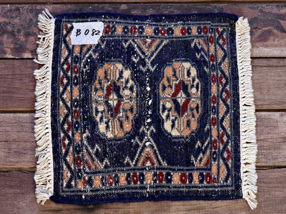 RAGB082 ヴィンテージ ミニラグ トライバルラグ 絨毯 29cm×27.5cm