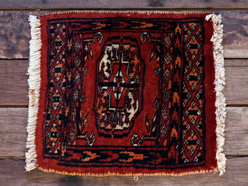 RAGB088 ヴィンテージ ミニラグ トライバルラグ 絨毯 29.5cm×29.5cm