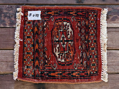 RAGB088 ヴィンテージ ミニラグ トライバルラグ 絨毯 29.5cm×29.5cm