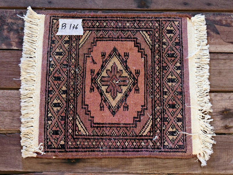 RAGB136 ヴィンテージ ミニラグ トライバルラグ 絨毯 30.5cm×29cm