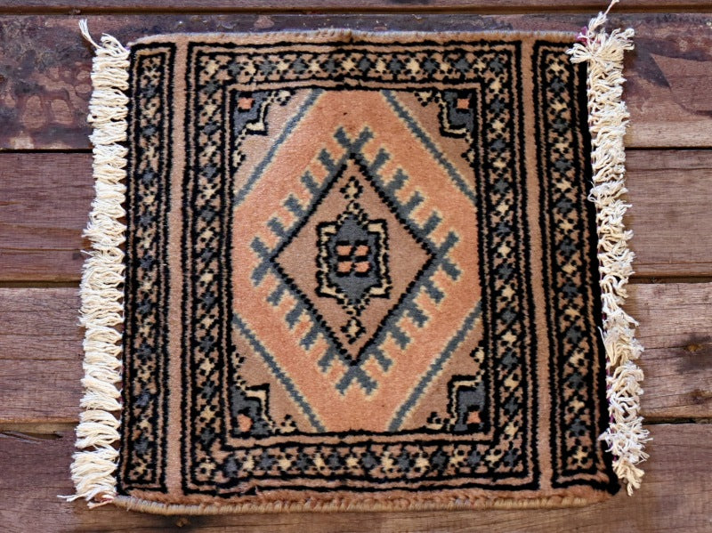 RAGB141 ヴィンテージ ミニラグ トライバルラグ 絨毯 30cm×28cm