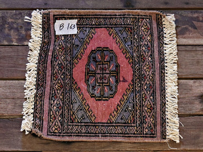 RAGB163 ヴィンテージ ミニラグ トライバルラグ 絨毯 31cm×29cm