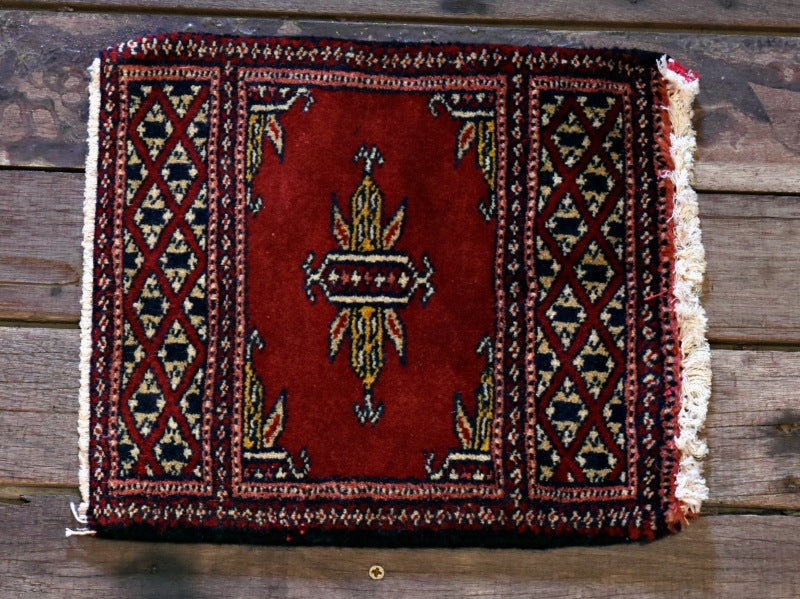 RAGB174 ヴィンテージ ミニラグ トライバルラグ 絨毯 26.5cm×28cm