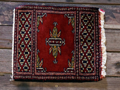RAGB174 ヴィンテージ ミニラグ トライバルラグ 絨毯 26.5cm×28cm