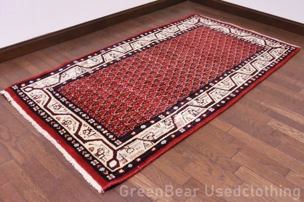 RAGU063 トライバルラグ 163cm×89cm ウール絨毯 アンティーク ヴィンテージ