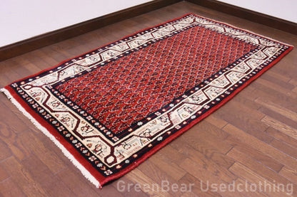 RAGU063 トライバルラグ 163cm×89cm ウール絨毯 アンティーク ヴィンテージ