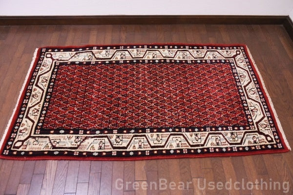 RAGU063 トライバルラグ 163cm×89cm ウール絨毯 アンティーク ヴィンテージ