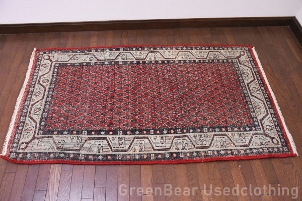 RAGU063 トライバルラグ 163cm×89cm ウール絨毯 アンティーク ヴィンテージ