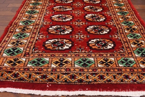 RAGU065 トライバルラグ 116.5cm×78cm ウール絨毯 アンティーク ヴィンテージ