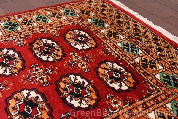 RAGU065 トライバルラグ 116.5cm×78cm ウール絨毯 アンティーク ヴィンテージ