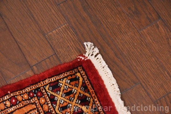 RAGU065 トライバルラグ 116.5cm×78cm ウール絨毯 アンティーク ヴィンテージ