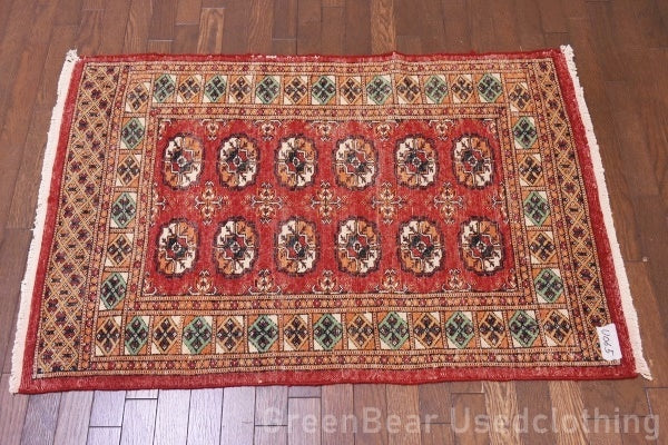 RAGU065 トライバルラグ 116.5cm×78cm ウール絨毯 アンティーク ヴィンテージ