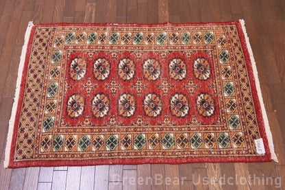 RAGU065 トライバルラグ 116.5cm×78cm ウール絨毯 アンティーク ヴィンテージ