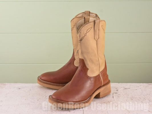 USA製 Renegode Boot co ビンテージ ウエスタンブーツ ベージュ×茶 レディース 40EE 25cm B281