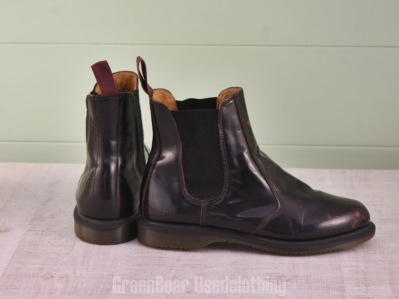 E438 レディース Dr.Martens サイドゴアブーツ 茶 39 24.5cm