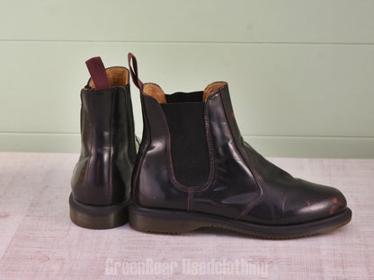 E438 レディース Dr.Martens サイドゴアブーツ 茶 39 24.5cm