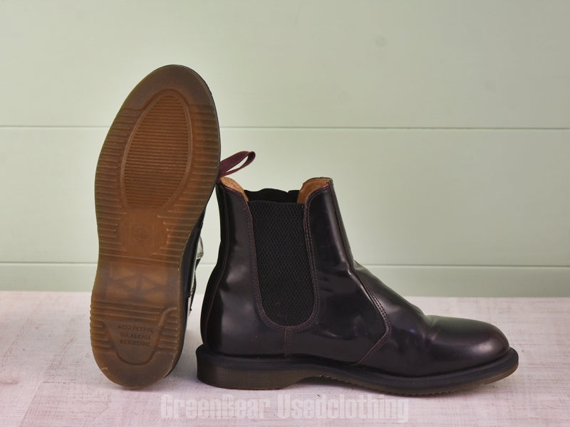 E438 レディース Dr.Martens サイドゴアブーツ 茶 39 24.5cm