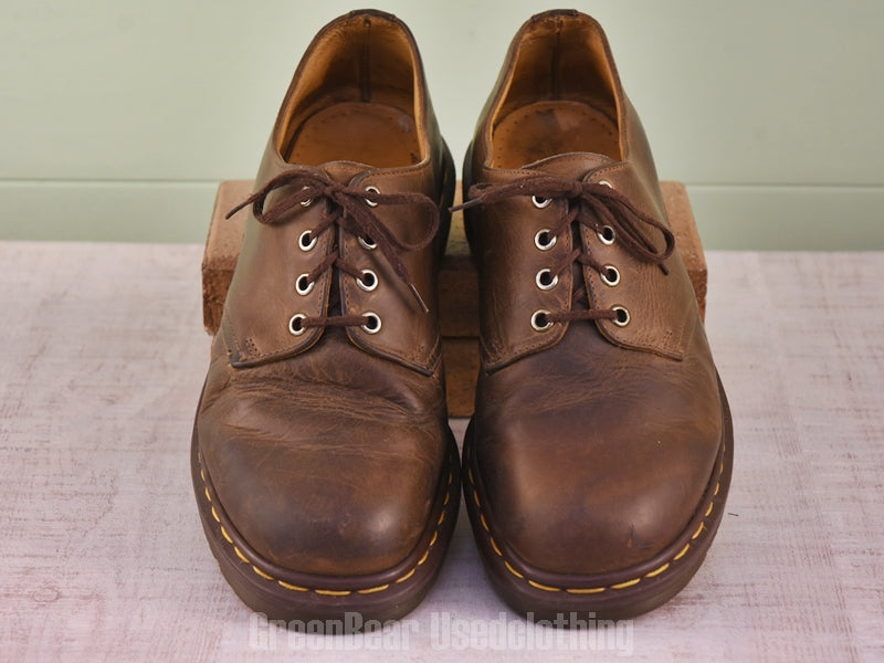 E445 イギリス製 Dr.Martens ビンテージ メンズシューズ 茶 9 27cm