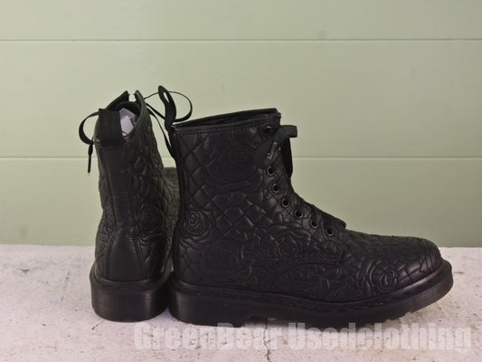 レディース Dr.Martens 8ホールシューズ 花柄 黒 38 24cm B294