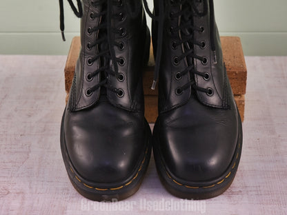 E458 イギリス製 Dr.Martens ビンテージ レディースブーツ 黒 6 24cm