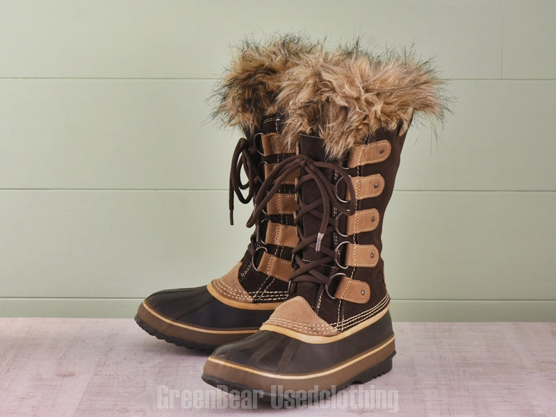 E463 メンズ SOREL スノーブーツ 茶 26cm