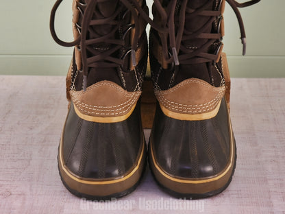 E463 メンズ SOREL スノーブーツ 茶 26cm