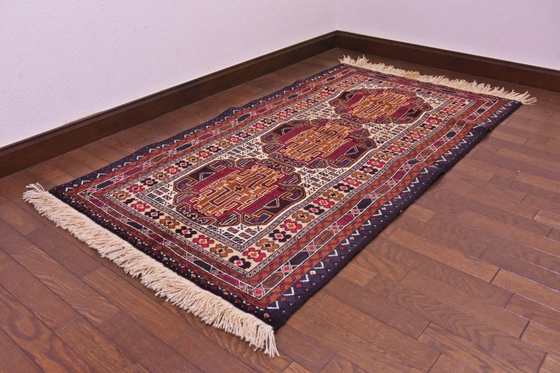 RAGU181 トライバルラグ ウール絨毯 アンティーク ヴィンテージ 82cm×146cm