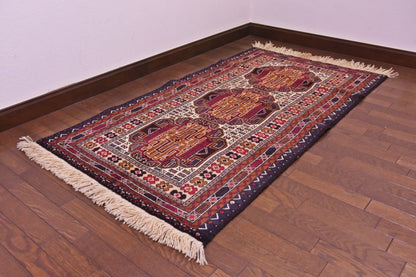 RAGU181 トライバルラグ ウール絨毯 アンティーク ヴィンテージ 82cm×146cm