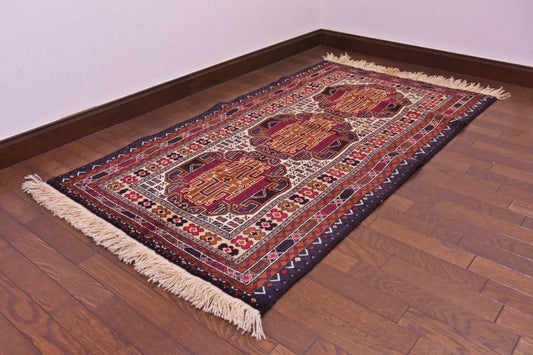 RAGU181 トライバルラグ ウール絨毯 アンティーク ヴィンテージ 82cm×146cm