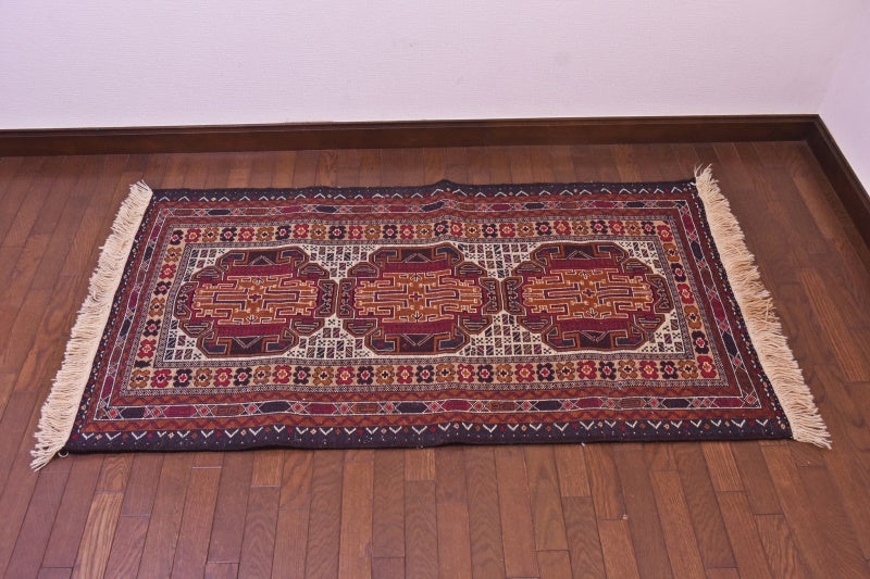 RAGU181 トライバルラグ ウール絨毯 アンティーク ヴィンテージ 82cm×146cm