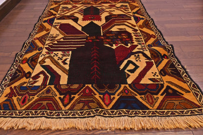 RAGU186 トライバルラグ ウール絨毯 アンティーク ヴィンテージ 82cm×132cm