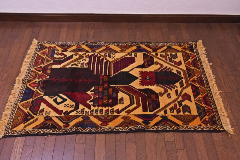 RAGU186 トライバルラグ ウール絨毯 アンティーク ヴィンテージ 82cm×132cm
