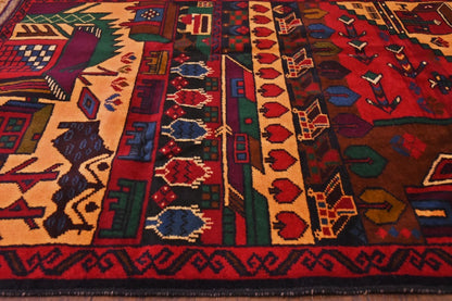 RAGU191 トライバルラグ ウール絨毯 アンティーク ヴィンテージ 90cm×138cm